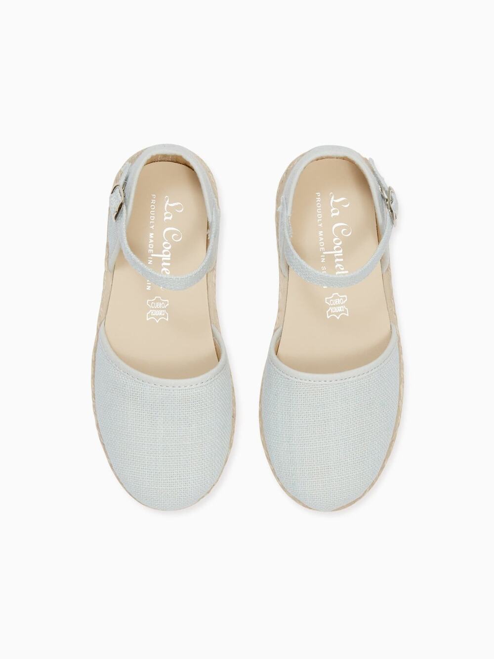 La Coqueta Pale Blue Olivia Canvas Girl Espadrille Size EU 27